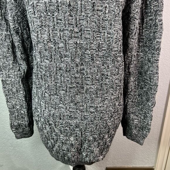 Pacsun Crew Neck Black/White Marled Pullover Side Zippers Slouch Women’s Sz L - Picture 7 of 11